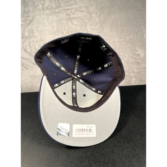 New Era 59FIFTY New England Patriots Low Profile Hat Men's 7 1/2 Blue Cap - Picture 6 of 8